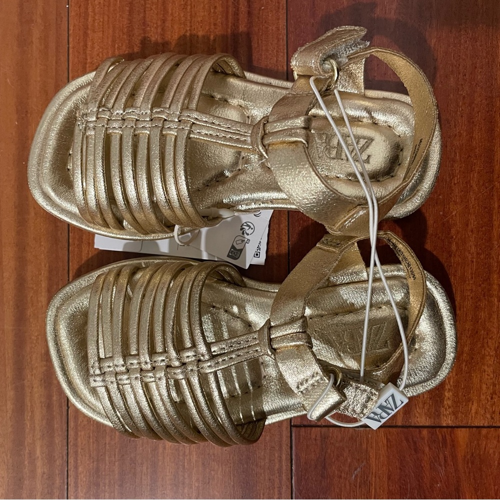 Zara Gold Strappy Sandals